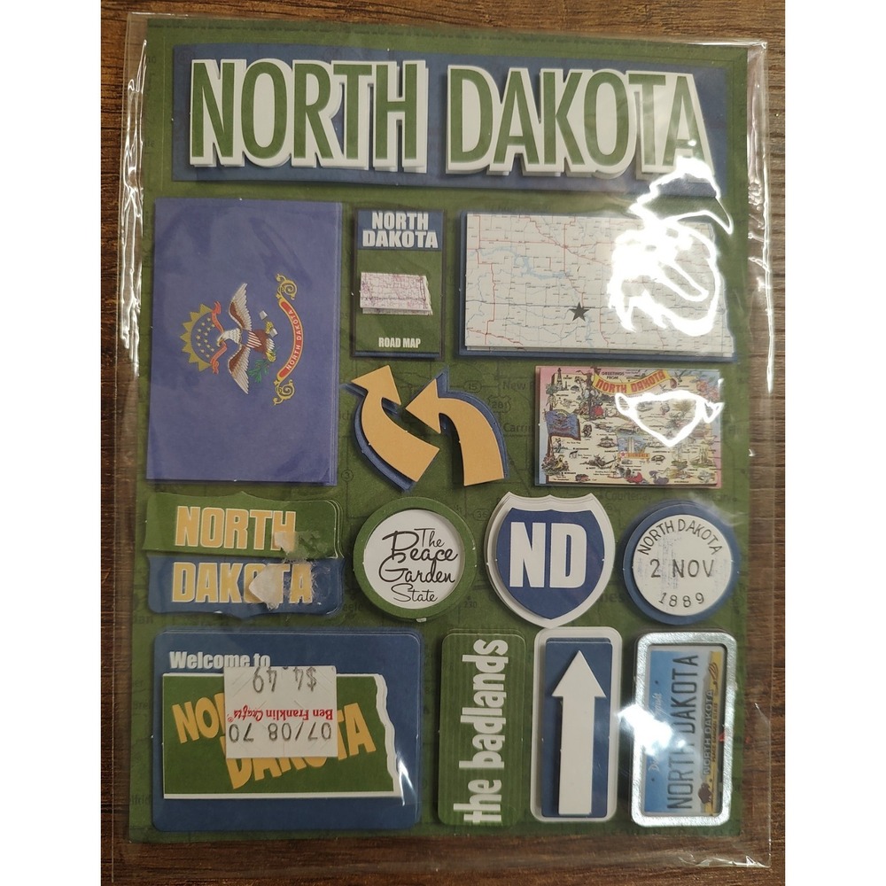 REMINISCE Jet Setters North Dakota State Dimensional Stickers S220